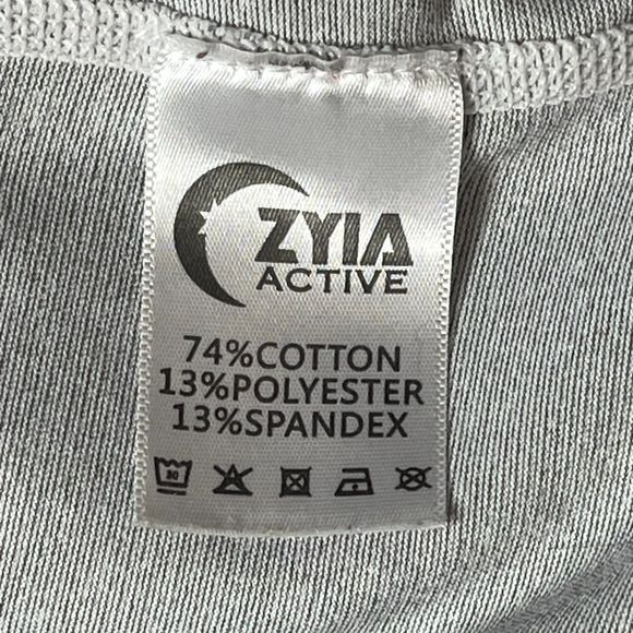 Zyia Active Quarter Zip Pullover Top Women's Size M Grey Thumbhole Stand Collar - Picture 7 of 7
